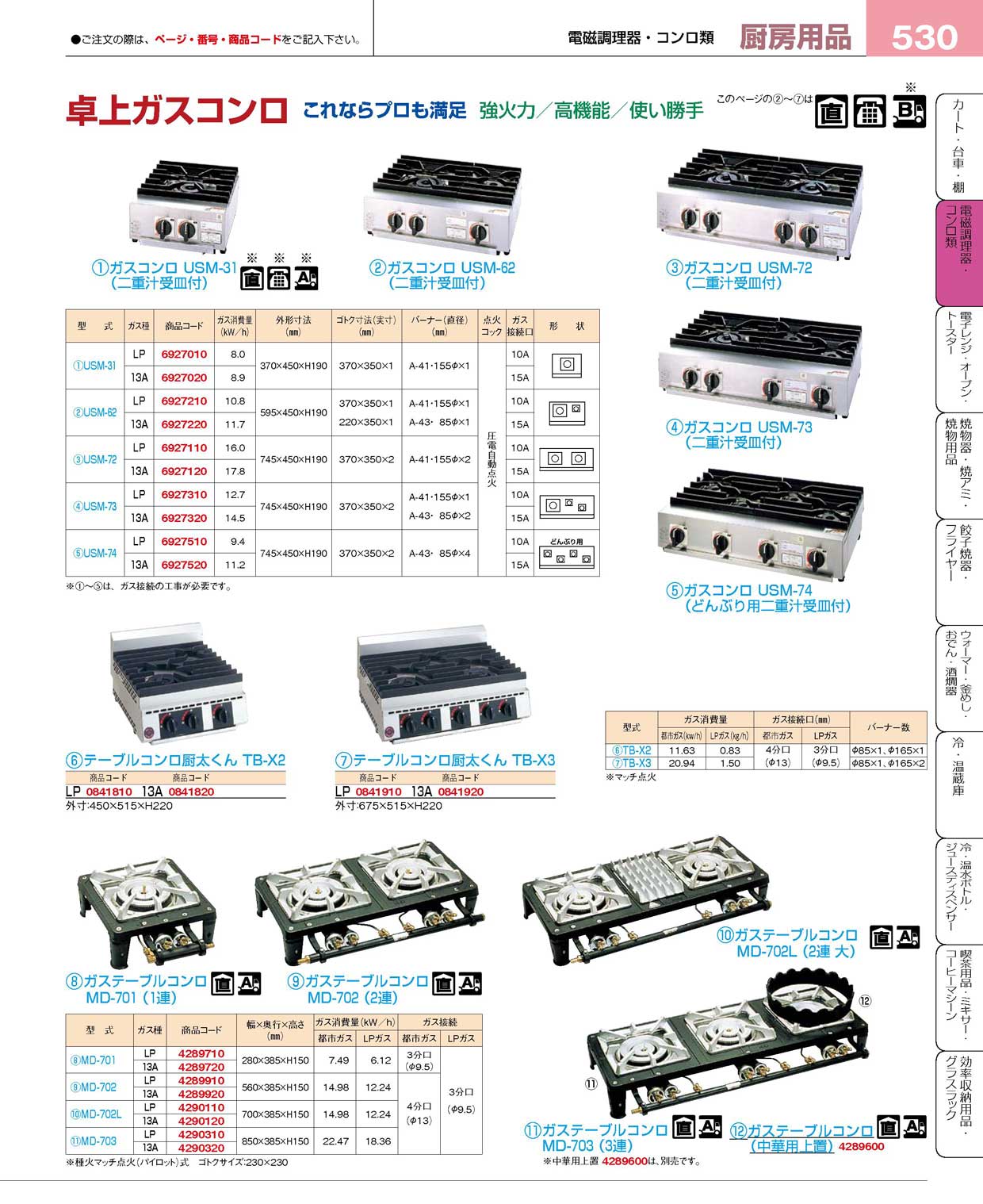 テーブルコンロ MD-702 2連・マッチ点火 12・13A :zzp-4-0556-0702