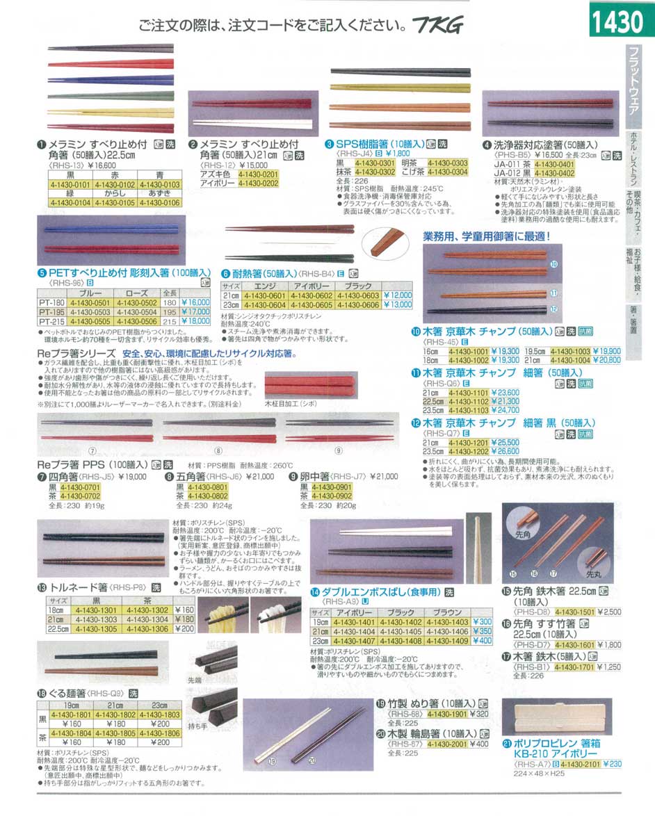 9-1843-0702)PHSB502(90)洗浄器対応塗箸ＪＡ-０１２ 黒（５０膳入