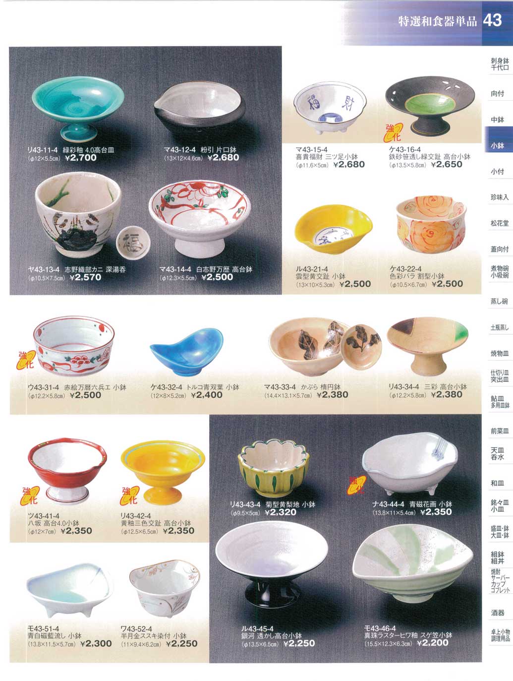 喜貴福財 三ツ足小鉢（商品番号マ43-15-4）