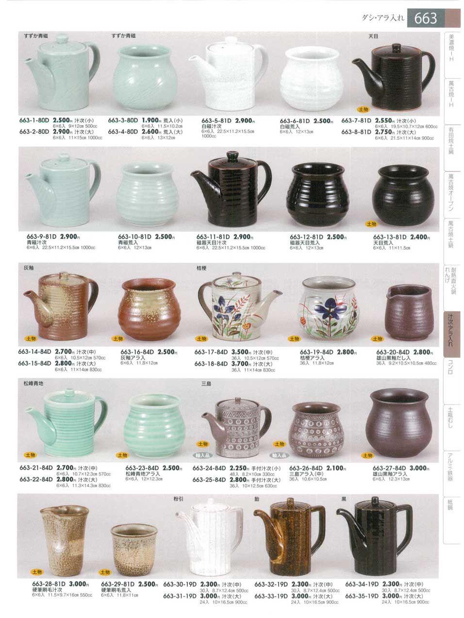 食器 ダシ・アラ入れみやびの器14－663ページ