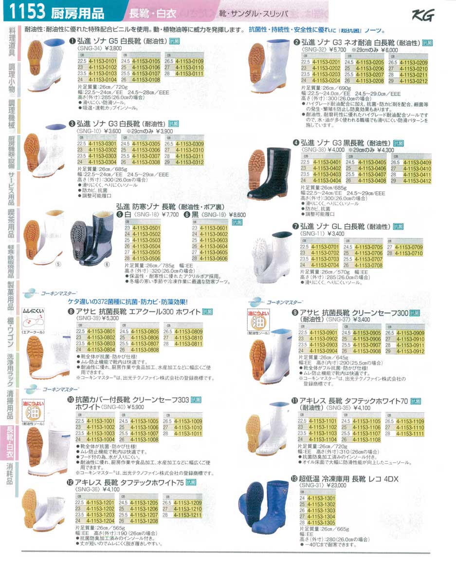 9-1457-0104)SNG3404(120)弘進 ゾナＧ５ 白長靴（耐油性）２４ｃｍ