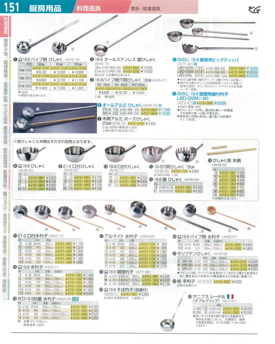 食器 ステンレスひしゃく・水杓子 ＴＫＧ１４－２ 遠藤商事－151ページ