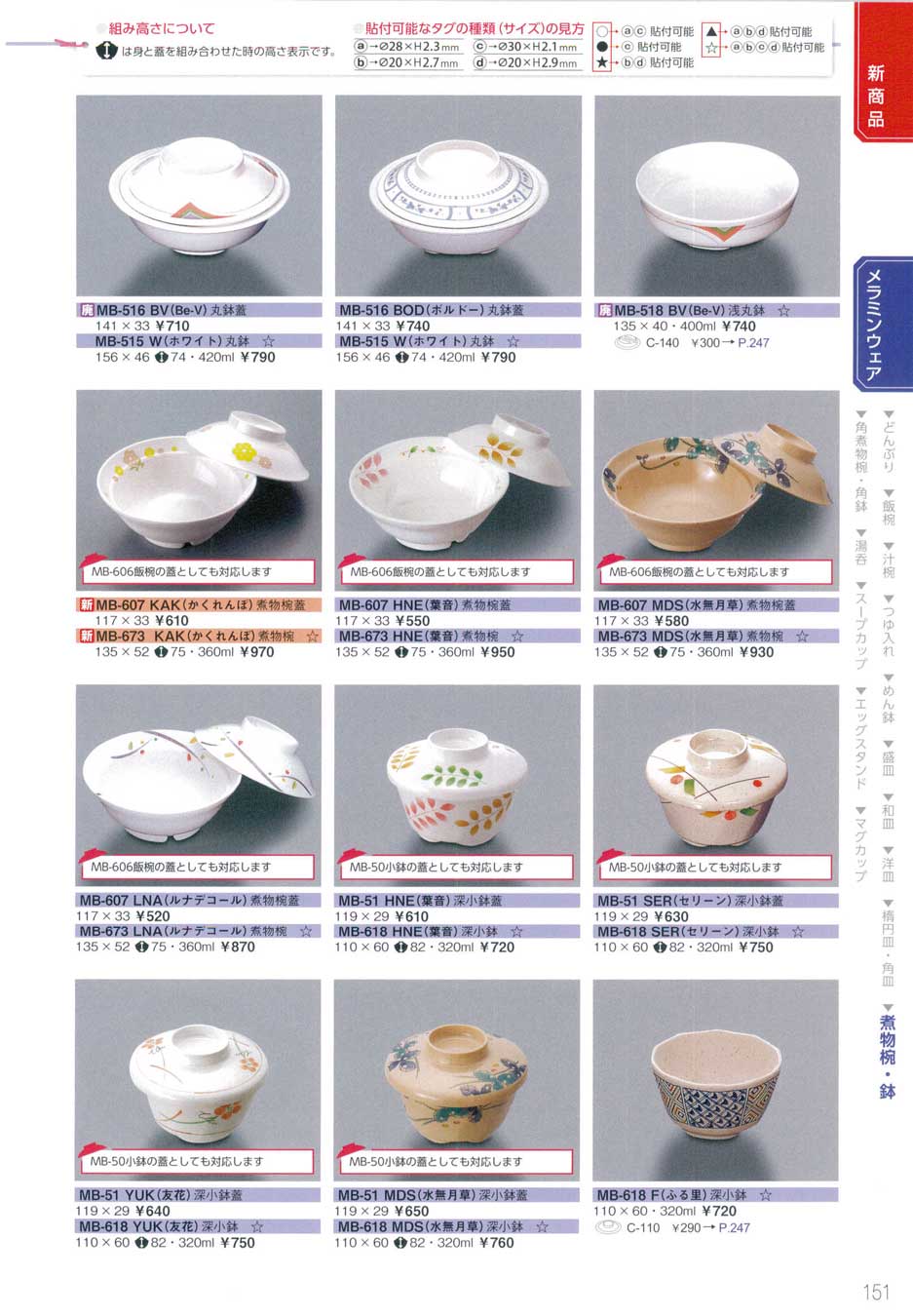 食器 煮物椀・鉢三信化工2014－151ページ