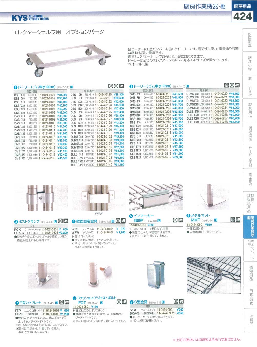 エレクターシェルフ用 ドーリー DMS1220 :set-eb-1044700:開業プロ