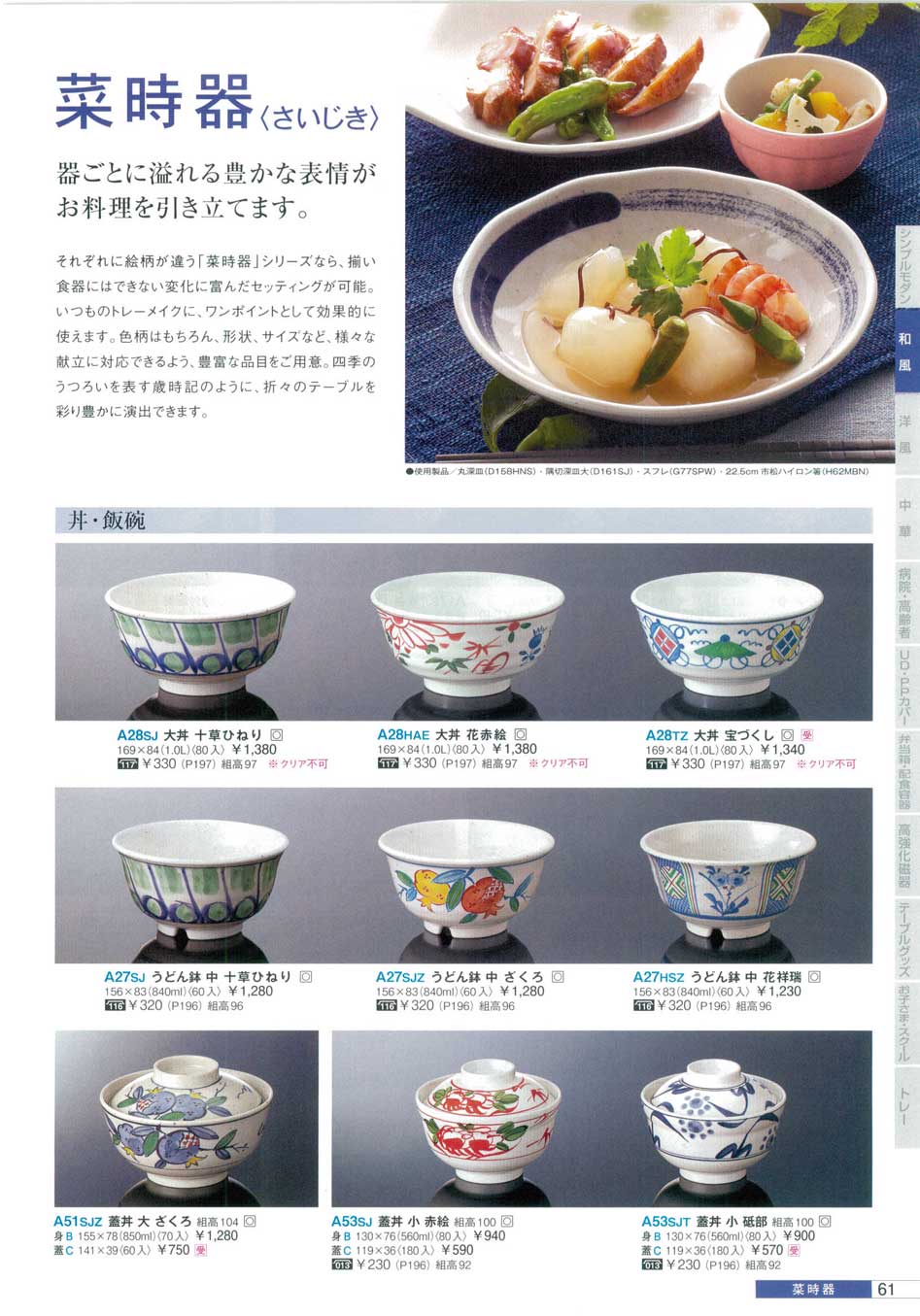 大丼 花赤絵（商品番号A28HAE）