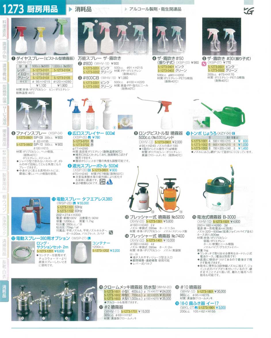 食器 万能スプレー・霧吹き・噴霧器 ＴＫＧ１５－１ 遠藤商事－1273ページ