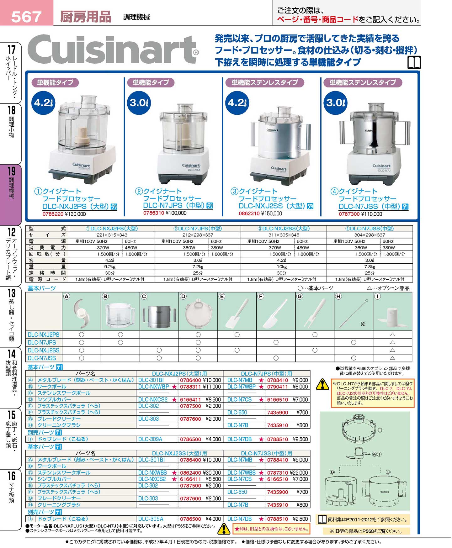 クイジナート フードプロセッサー ＤＬＣ-Ｎ７ＪＰＳ（中型）(126)（商品番号0786310）