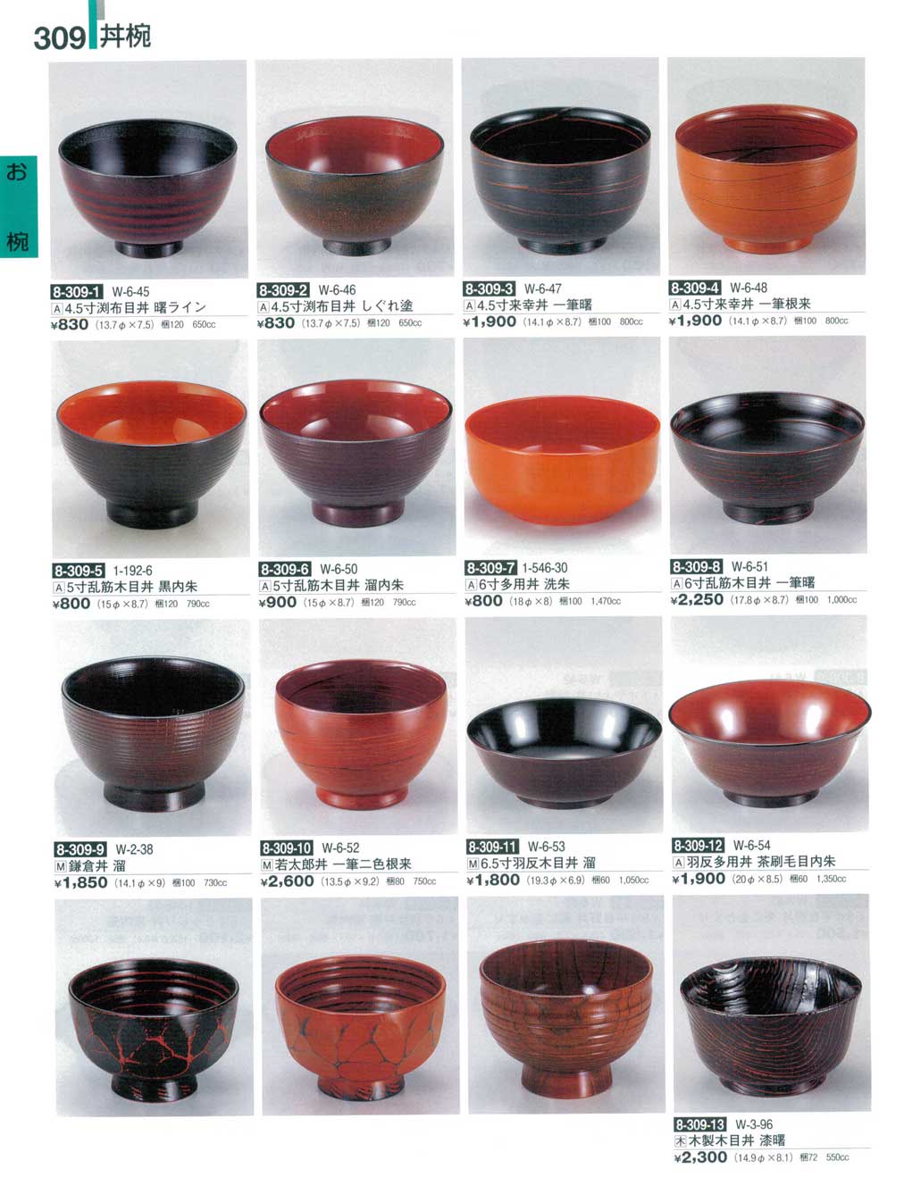 食器 丼椀割烹漆器28－309ページ