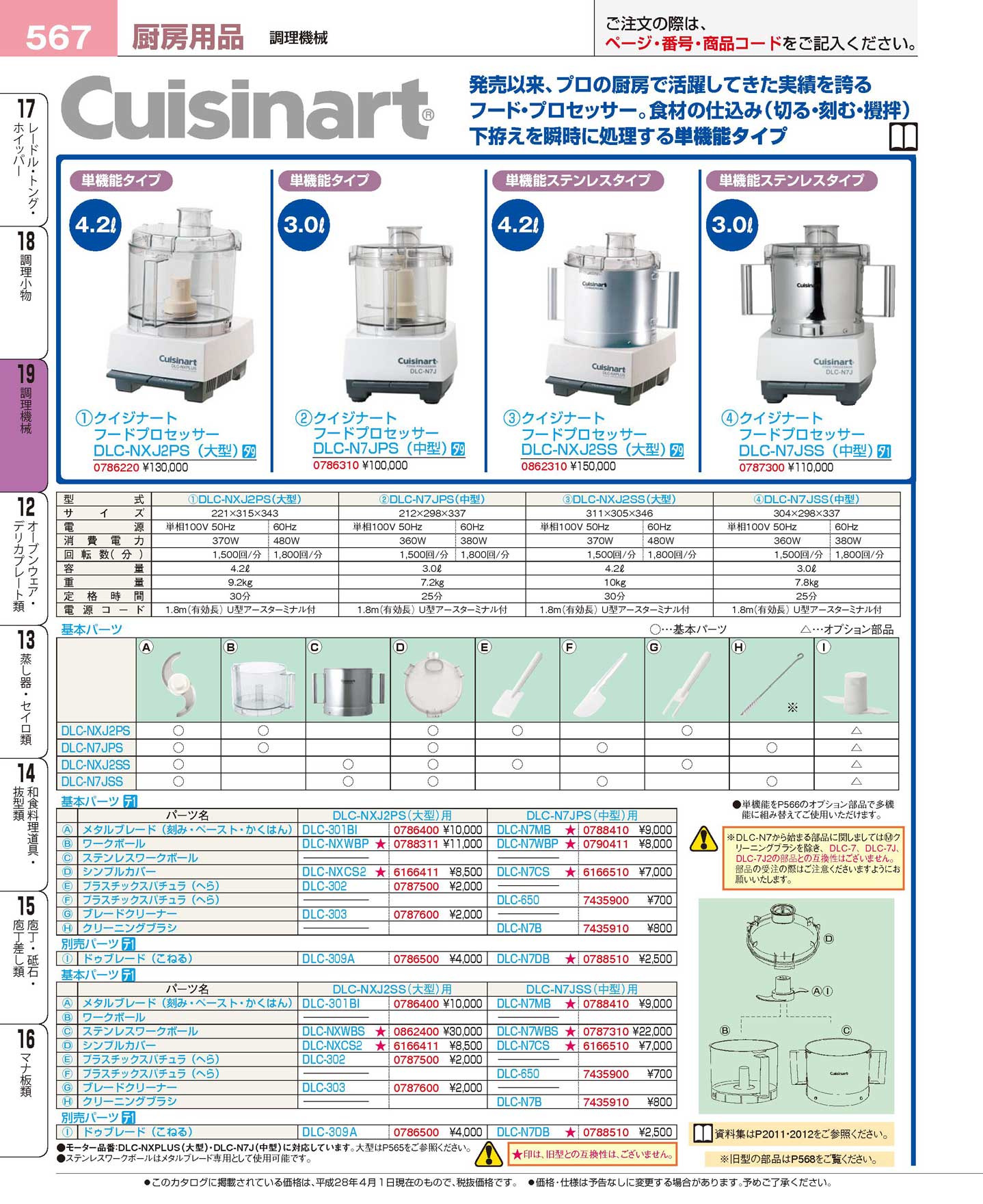 クイジナート フードプロセッサー ＤＬＣ-Ｎ７ＪＳＳ（中型）(126)（商品番号0787300）