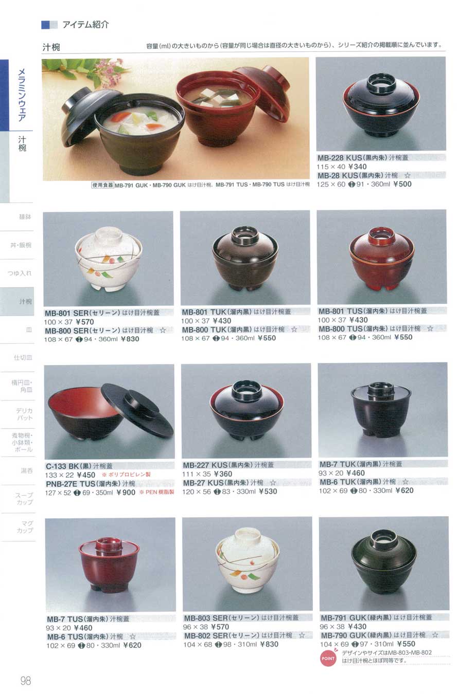 食器 汁椀三信化工2018－98ページ