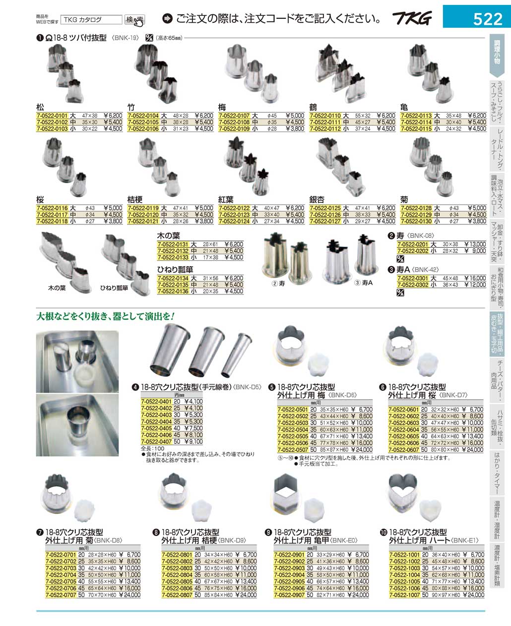 9-0554-0907)BNKE007(90)１８-８穴クリ芯抜型 外仕上げ用亀甲 ５０ｍｍ