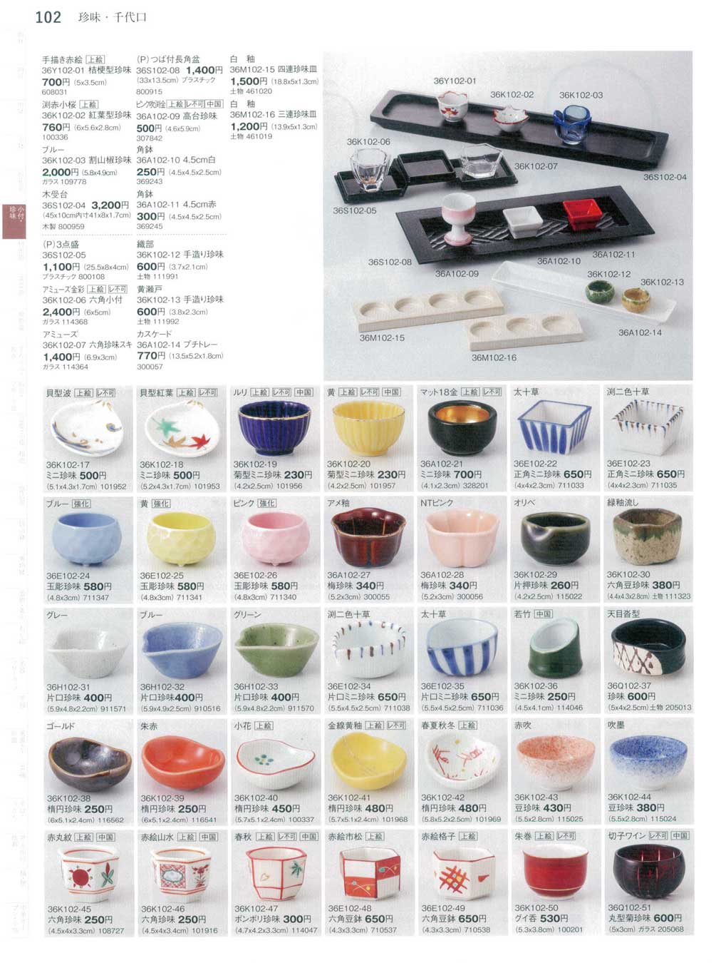 食器 珍味・千代口Petit Bowl まごころ36－102ページ