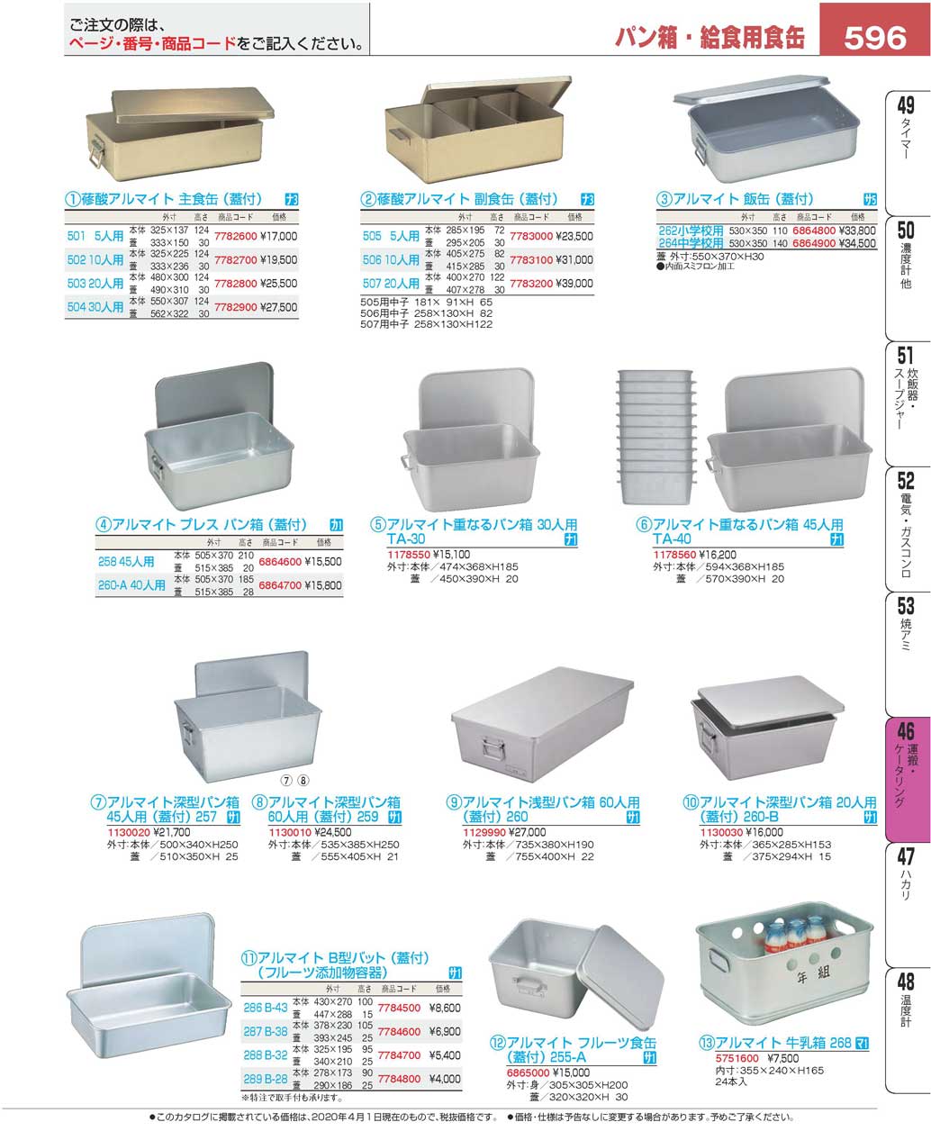 食器 パン箱・給食用食缶Carrying Cases プロフェッショナルベスト