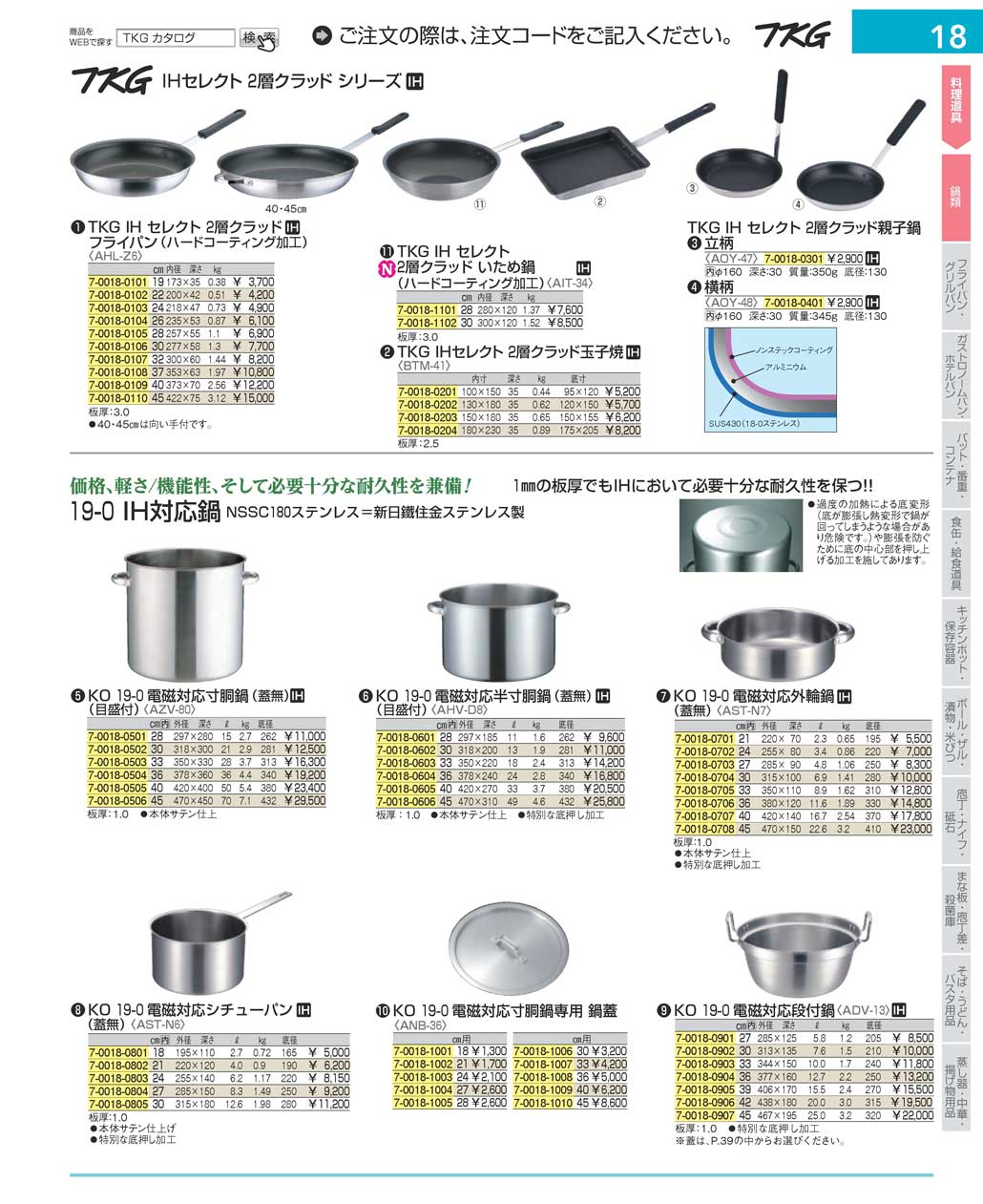 9-0018-0904)ASTN604(90)ＫＯ １９-０電磁対応シチューパン（蓋無 ...