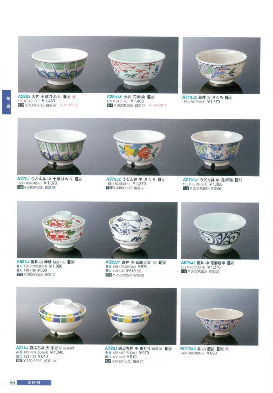 蓋丼 小（身） 赤絵（商品番号A53BSJ）