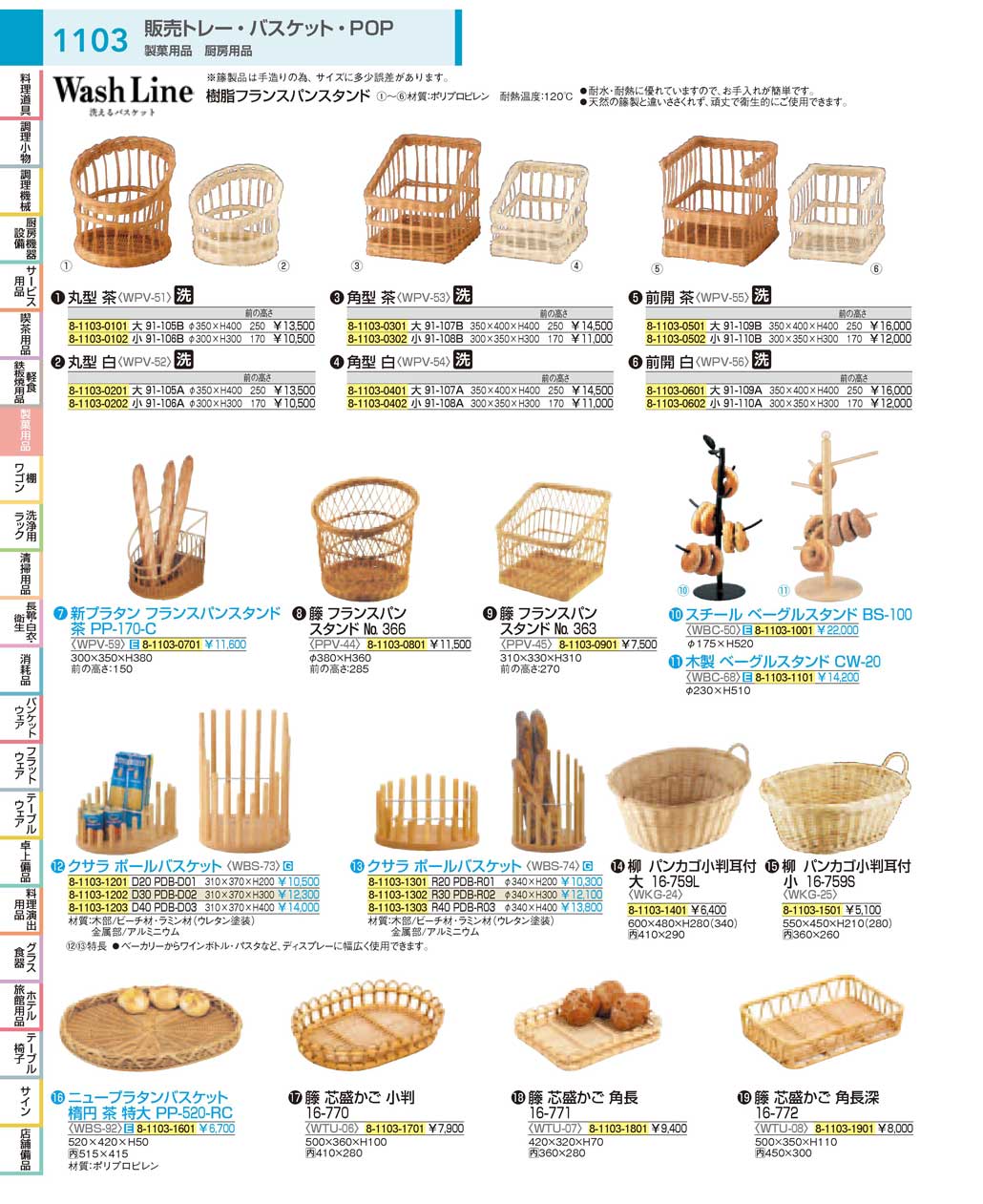 食器 樹脂フランスパンスタンド・パンカゴ：Bread basket ＴＫＧ１８