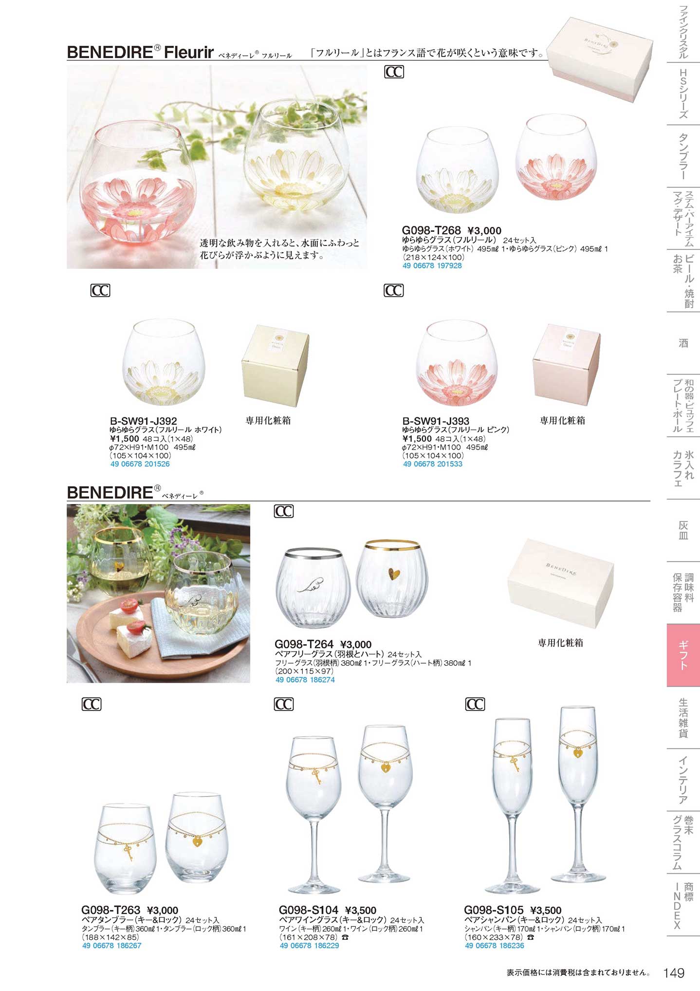 食器 ギフト／グラスセットGiftware / Glass set 東洋佐々木ガラス 
