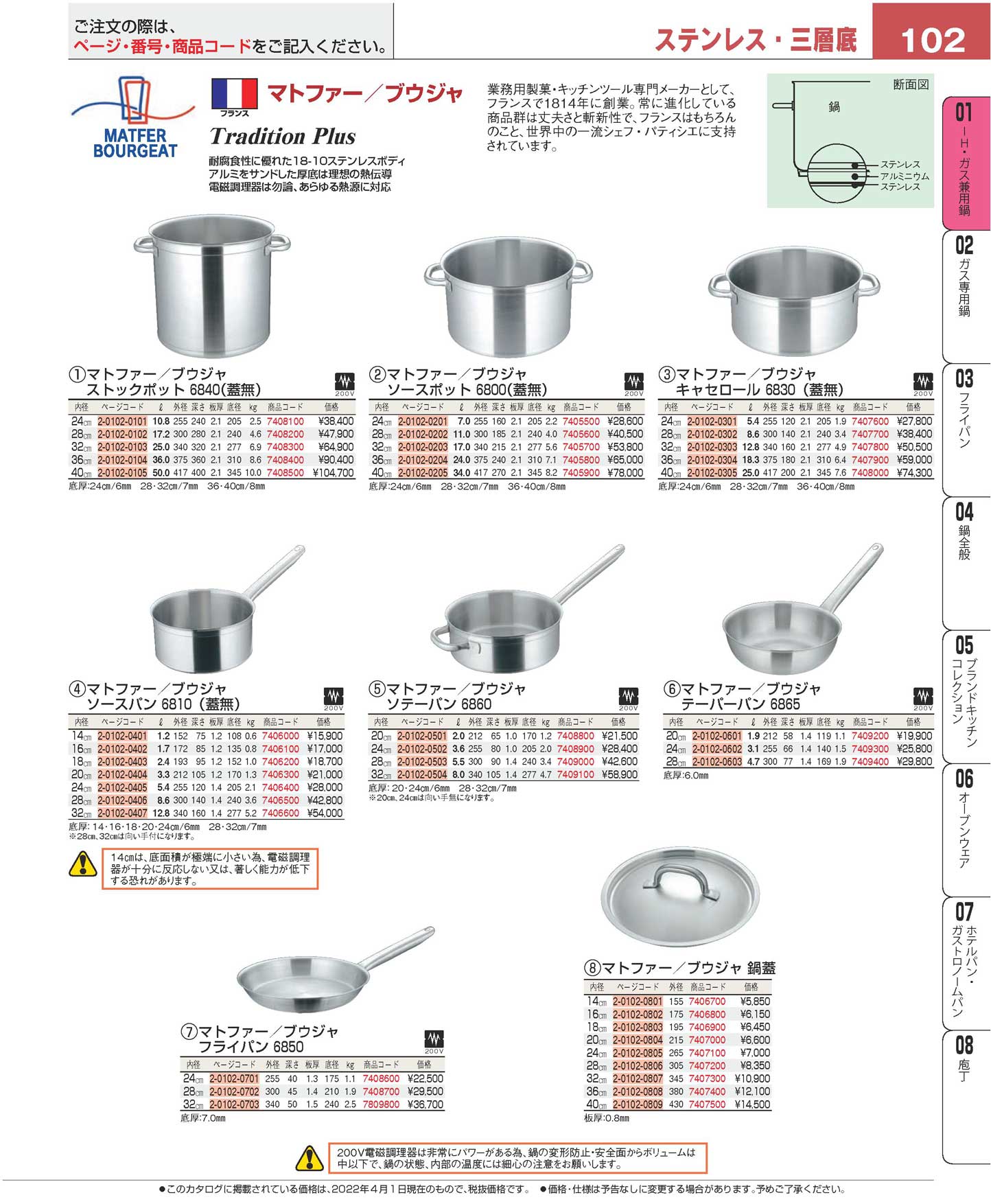 マトファー／ブウジャ 鍋蓋 ６８２０ １６cm（電磁鍋用）(120)（商品