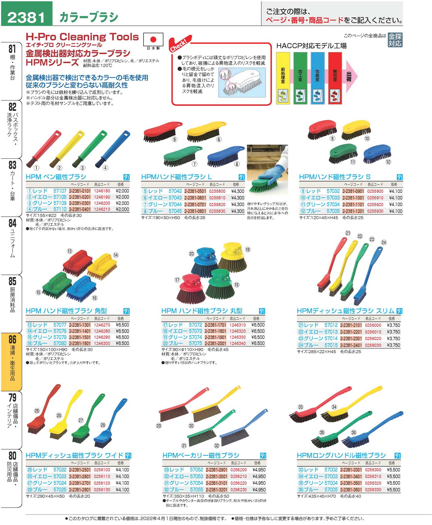 ＨＰＭハンド磁性ブラシ Ｌ レッド ５７０４２(130)（商品番号2-2381-0501）