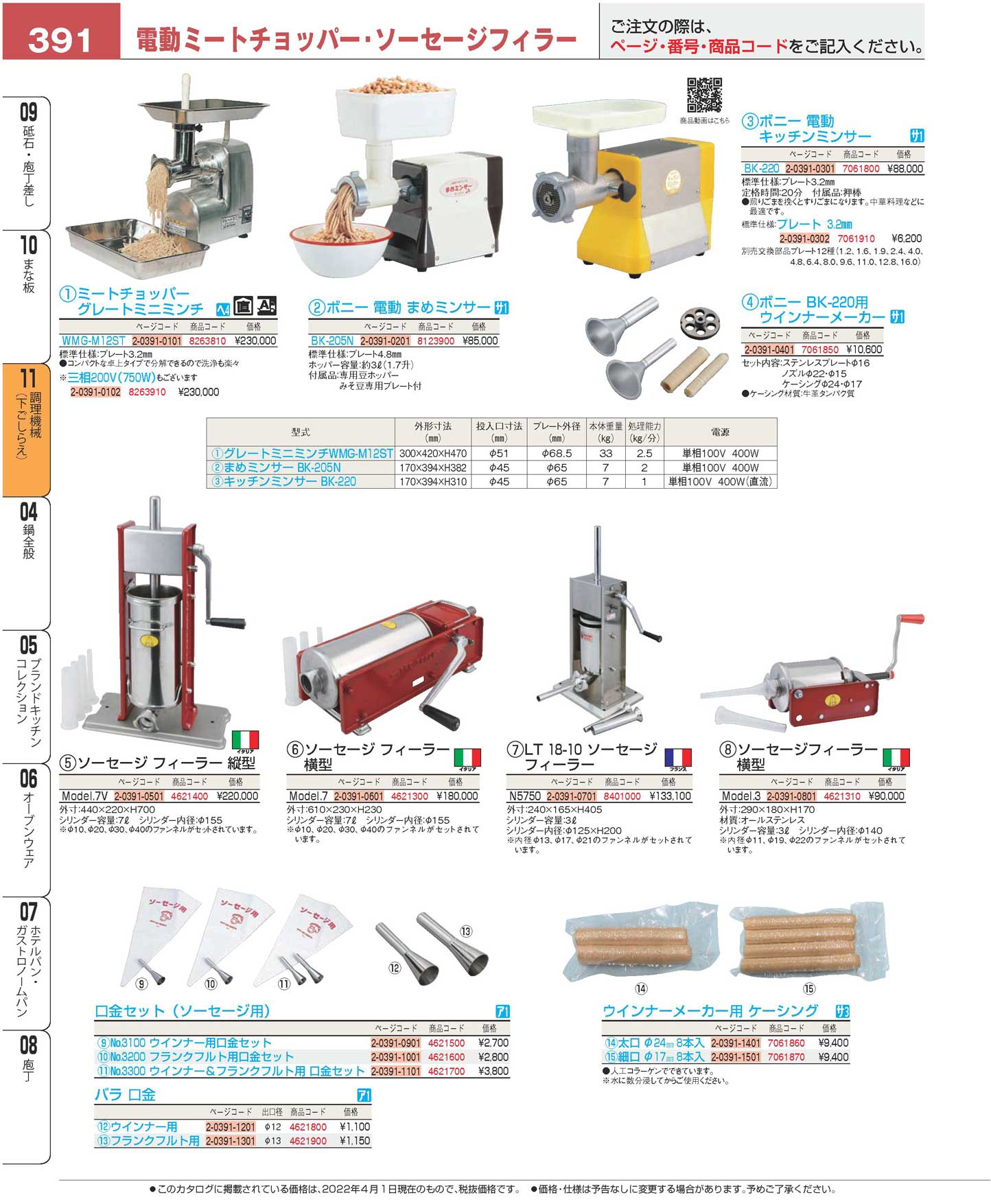 ボニ- ウインナーメーカーセット BK-220用(120)（商品番号2-0391