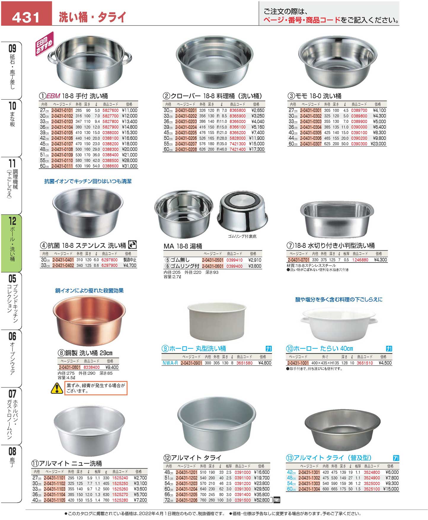 アルマイト タライ 平底（普及型）４８cm(100)（商品番号2-0431-1302）