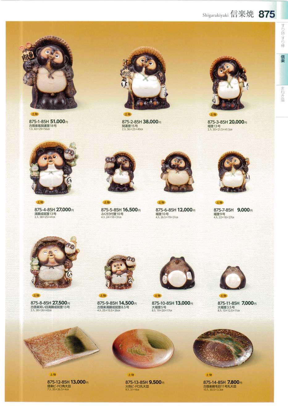 5個セット☆ 置物 ☆古信満願成就狸８.５号 [ 25 x 15.5 x 26cm ] 10個セット ☆ 置物 ☆古信満願成就狸８.５号 [ 25 x