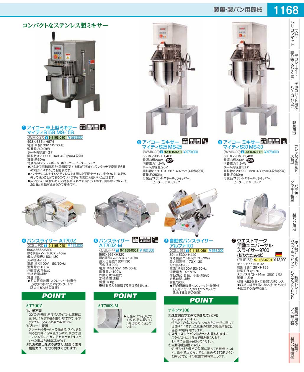 CSL23(160)自動式パンスライサー アルファ１００（商品番号9-1168-0601）