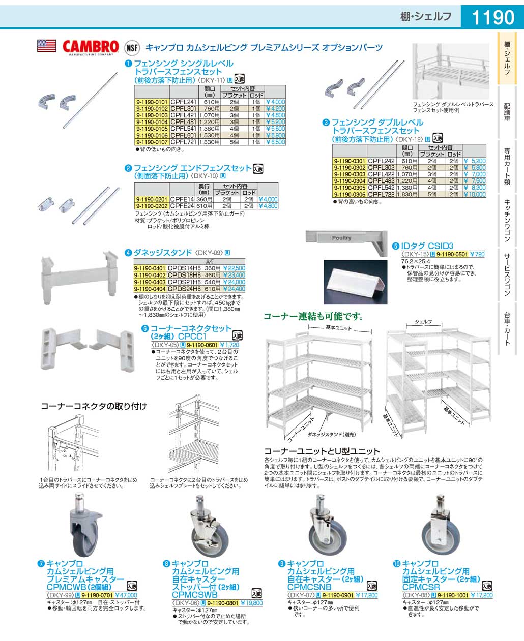 カムシェルビング用シングルフェンスセット ＣＰＦＬ６０１ - オフィス収納