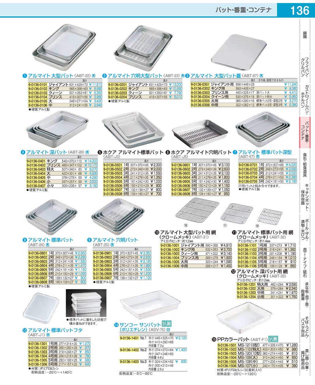 ABT28001(100)アルマイト 深バット大（商品番号9-0136-0404）