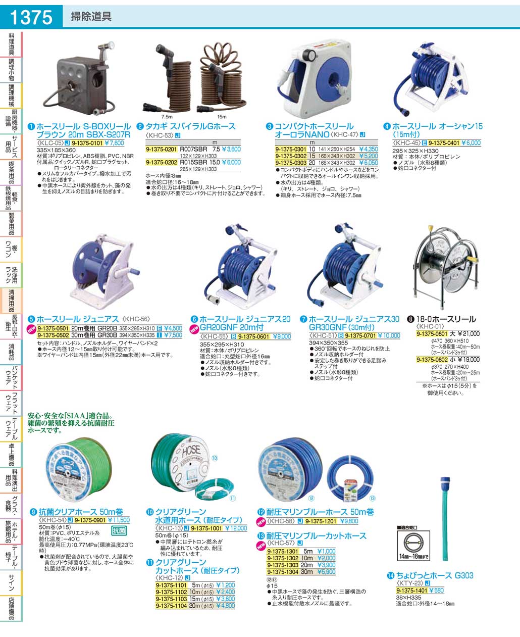 KHC01003(90)１８-０ホースリール小（商品番号9-1375-0802）