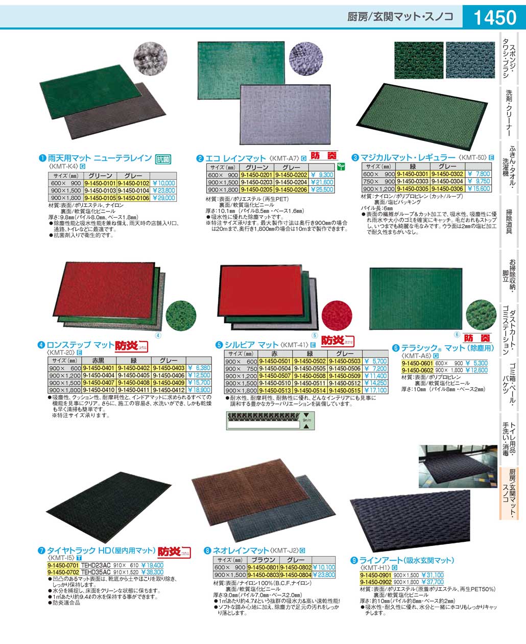 KMT4169D(120)シルビアマット ９００×６００ｍｍグレー（商品番号9