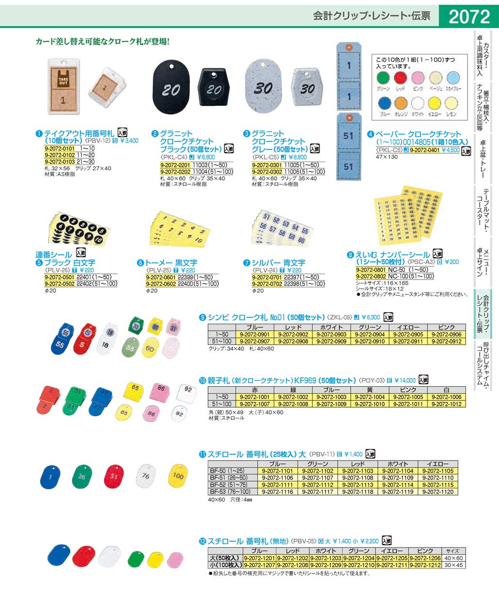 ZKL0906(140)シンビ クローク札Ｎｏ．０１（５０個セット）１から５０