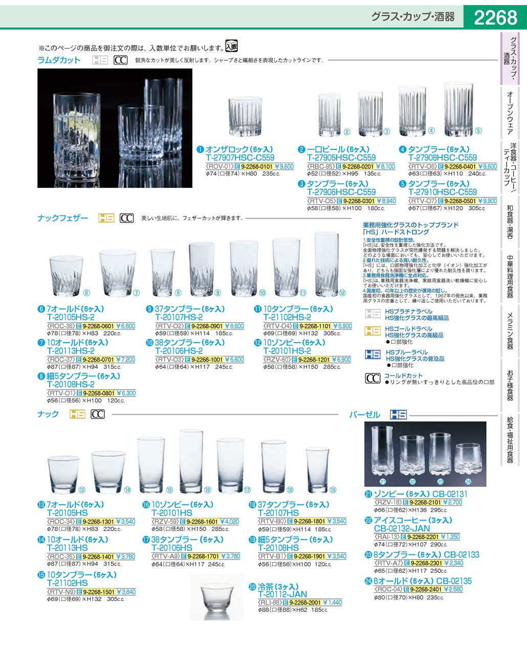 RTVO201(120)ナックフェザー ３７タンブラー（６ヶ入）Ｔ