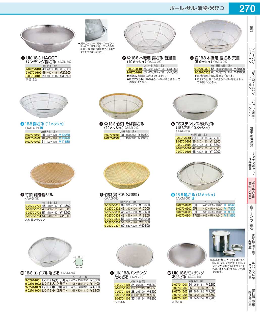 食器 料理道具／ザルCooking tools / Colander ＴＫＧ１９－１ 遠藤