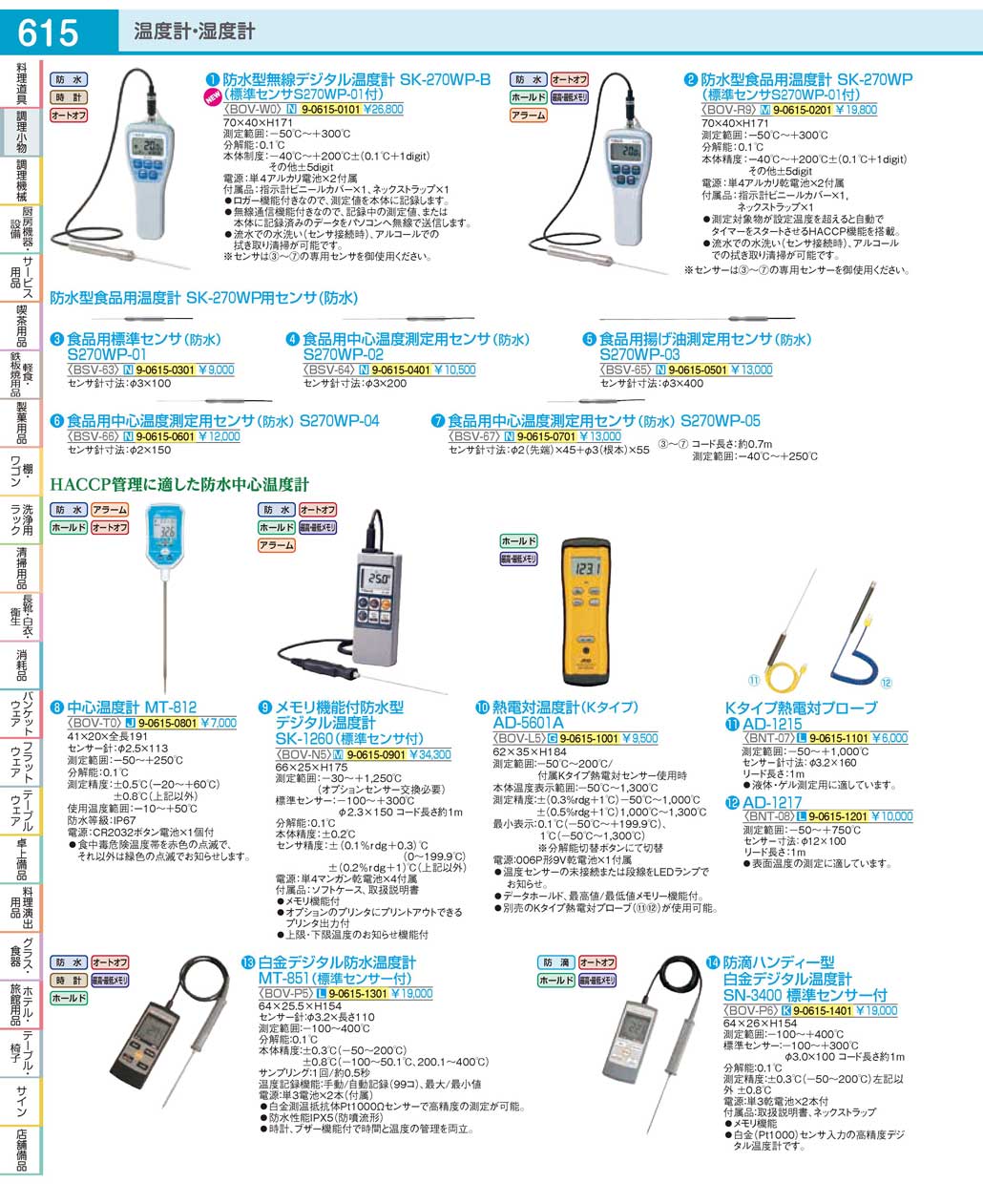 Ａ＆Ｄ Ｋタイプ熱電対プローブ ＡＤ-１２１７ :ad-ad1217:厨房