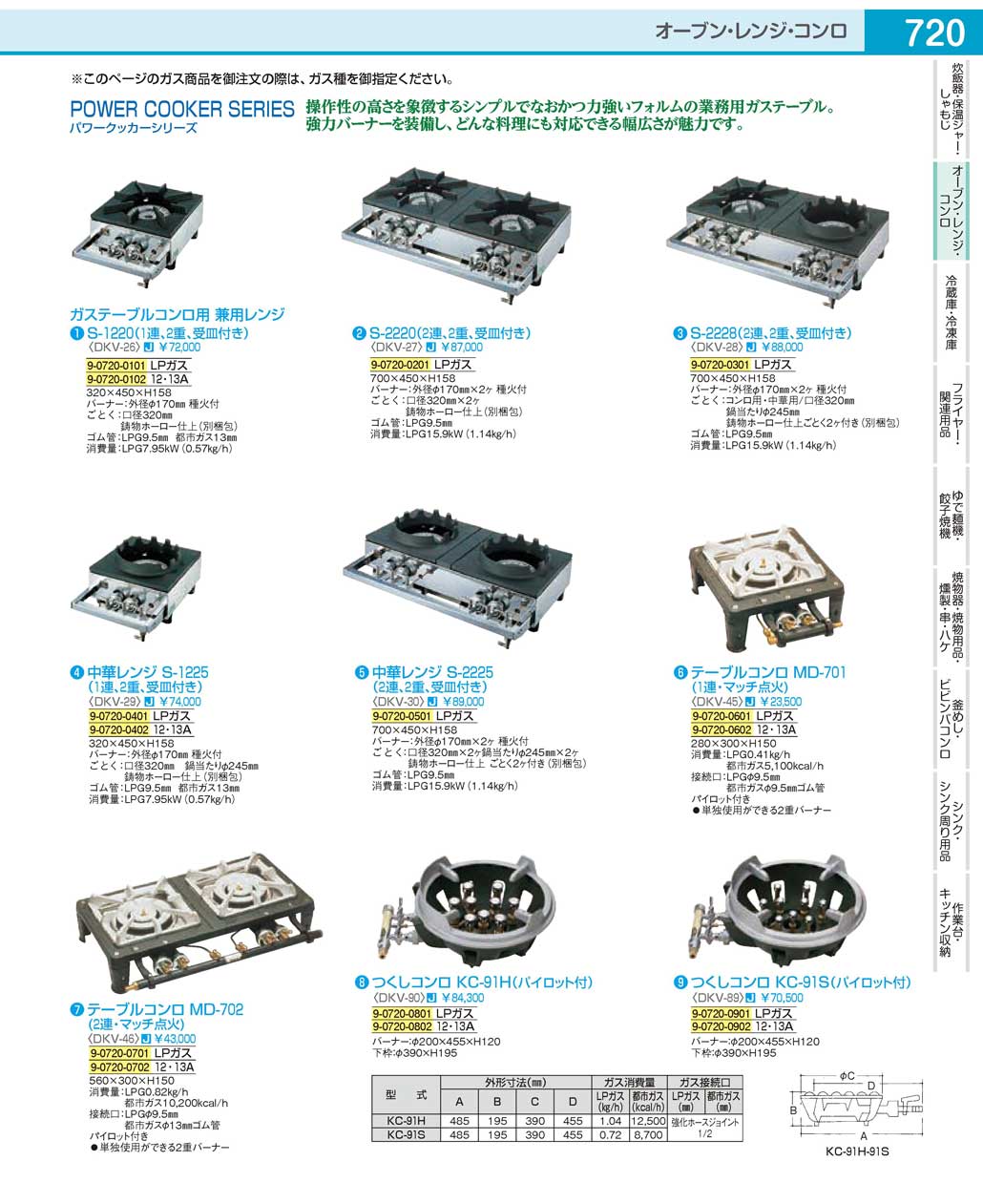 DKV8901(140)つくしコンロＫＣ-９１Ｓ（パイロット付）ＬＰガス（商品