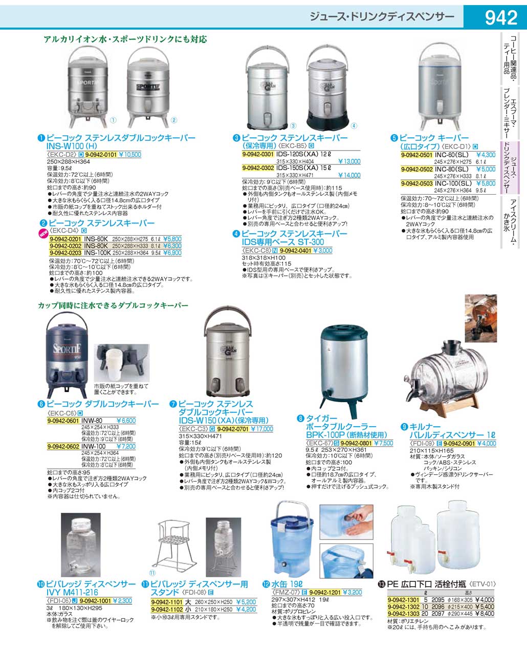 食器 ドリンクディスペンサーDrink dispenser ＴＫＧ１９－１ 遠藤商事