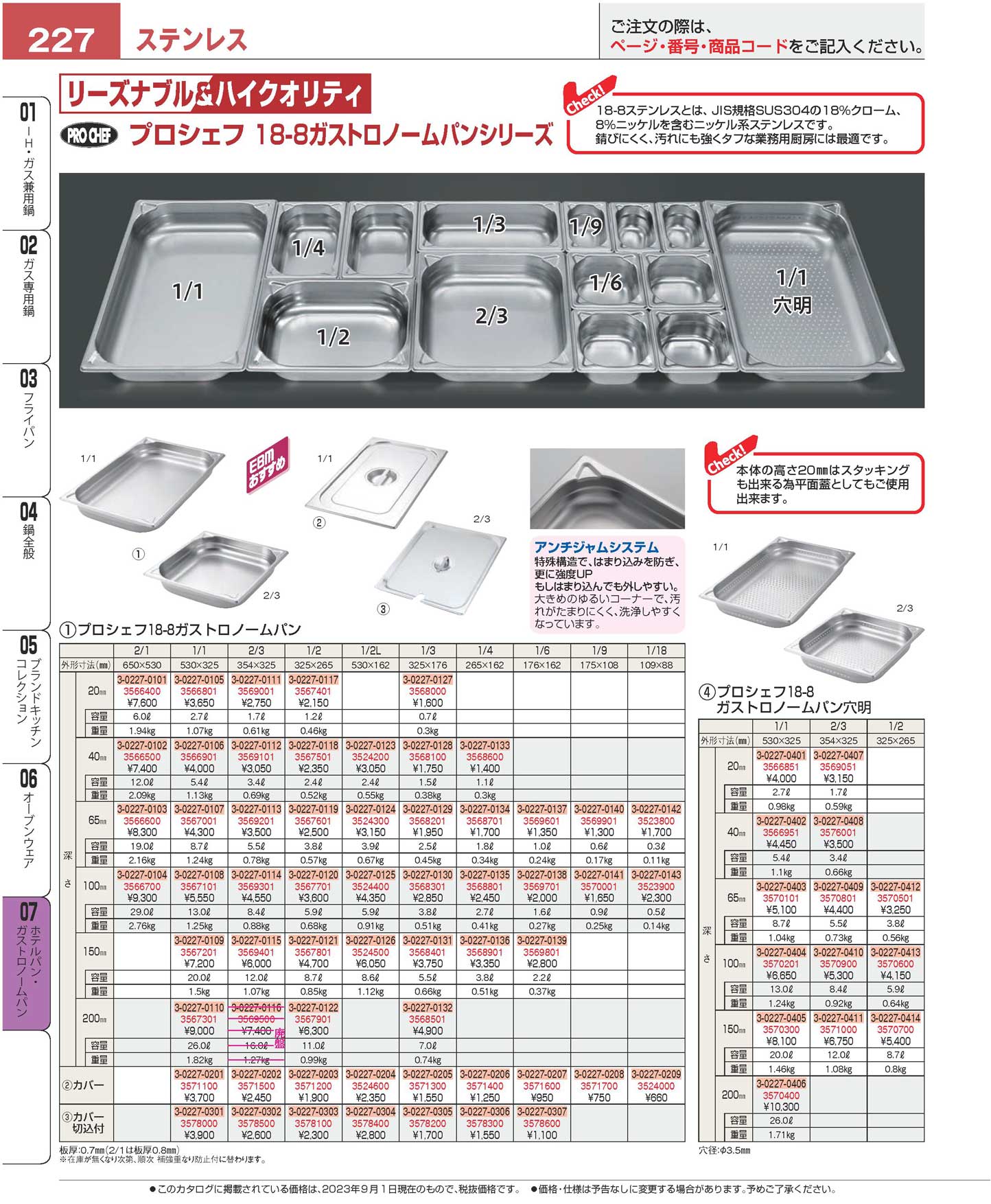 プロシェフ １８-８ ガストロノームパンカバー １／１８(90