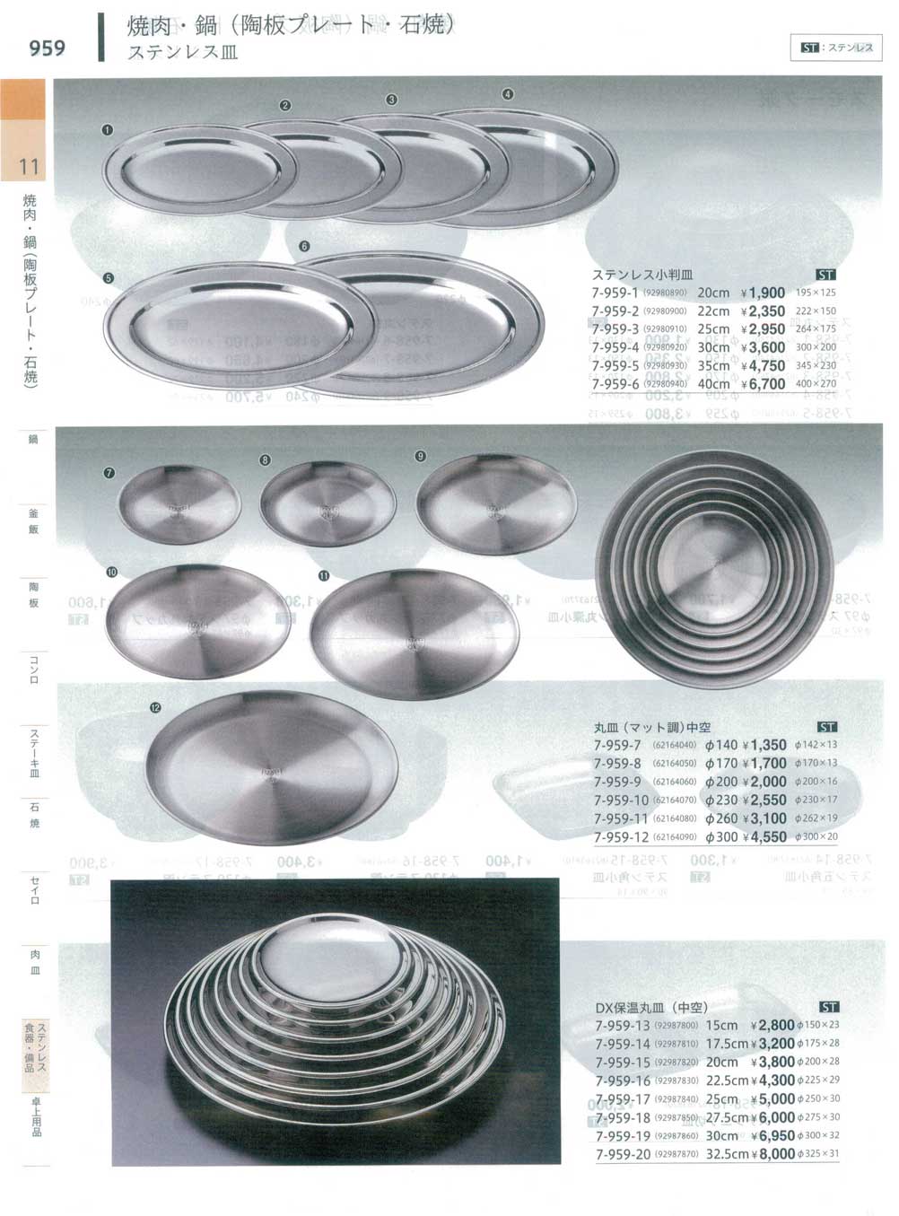 食器 ステンレス皿Stainless Steel Plates やすらぎ３４－959ページ