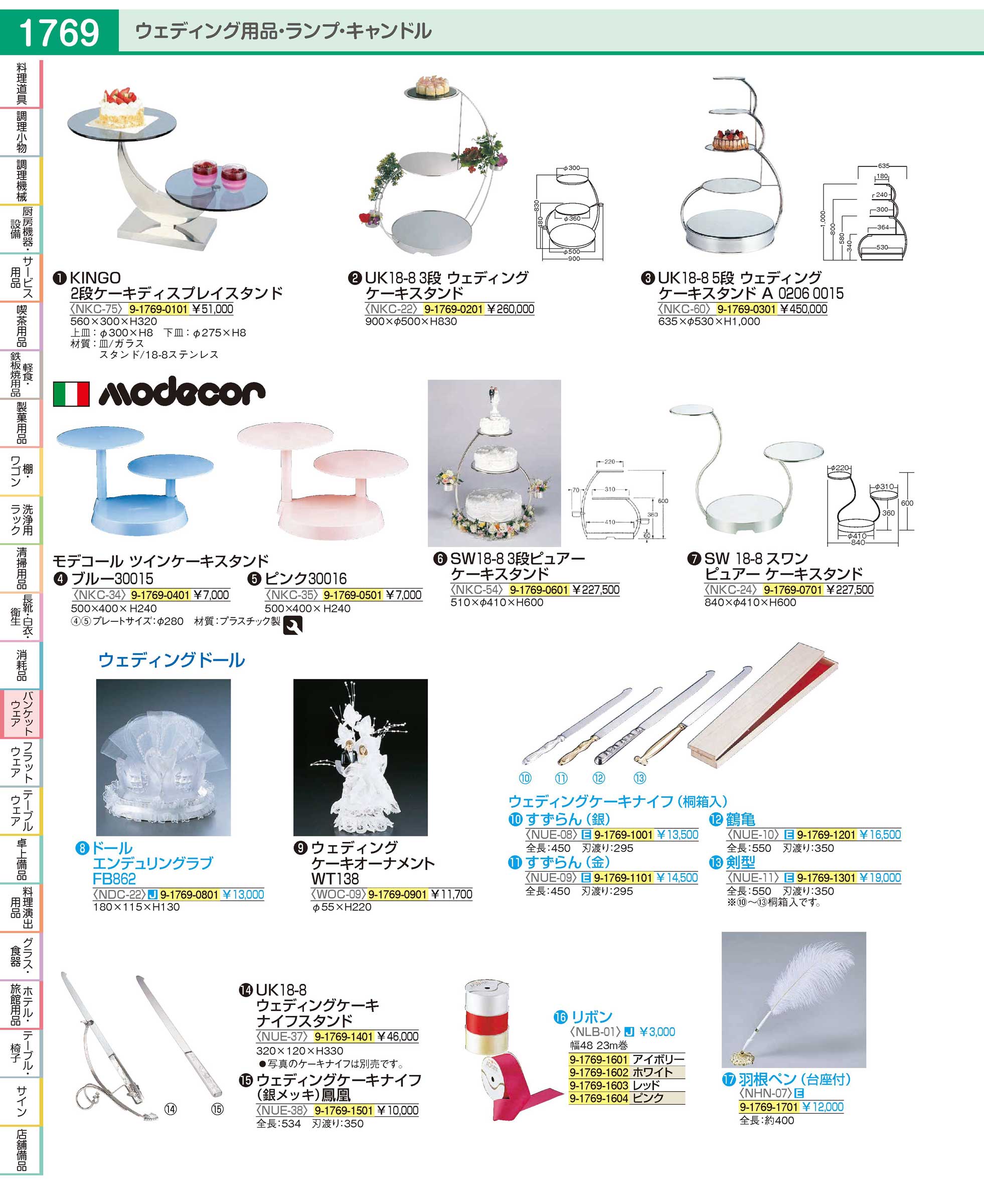 NUE10(120)ウェディングケーキナイフ 鶴亀（桐箱入）（商品番号9-1769