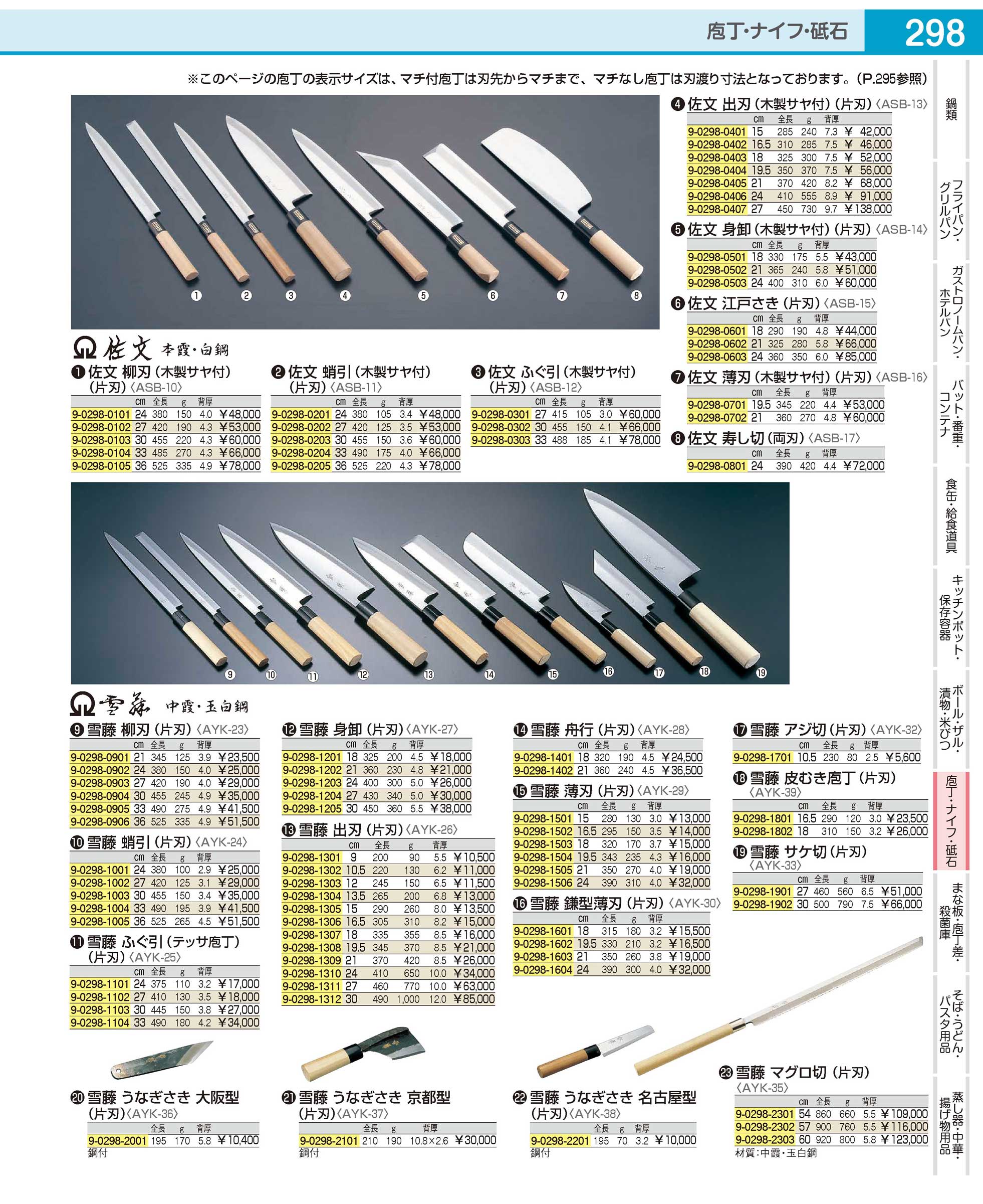 食器 庖丁／佐文・雪藤Japanese kitchen knife ＴＫＧ１９－２ 遠藤