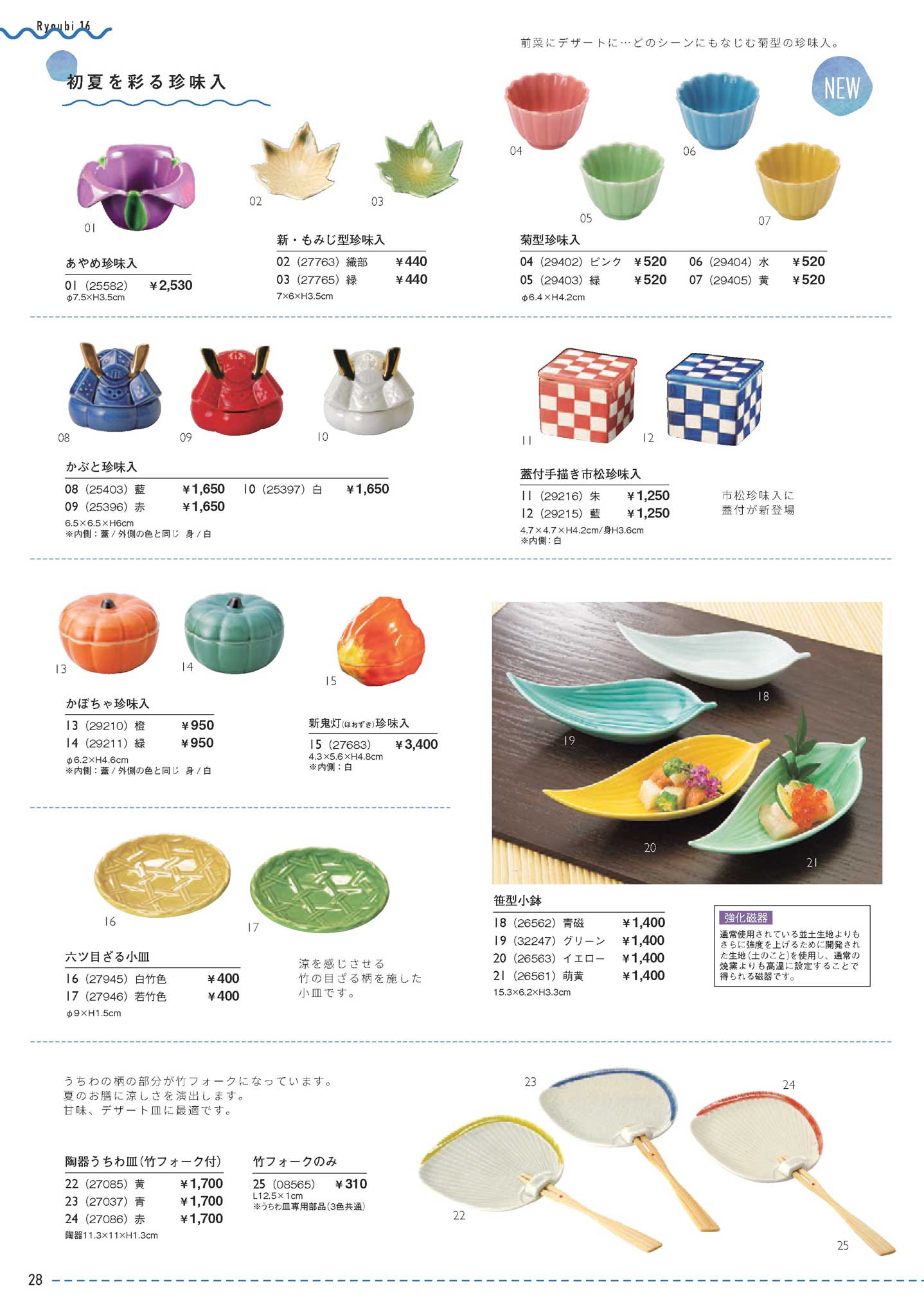珍味入れ　濃黄釉菊葉型千代口 10個　新品未使用 菊型珍味入 黄（商品番号29405）