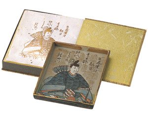 百人一首 四方大皿 木箱付き 鑓水焼？ Yahoo!オークション -「百人一首